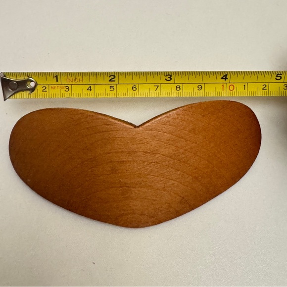 unbranded Accessories - Handmade Wood Hair Barrette Clip Heart Wood No Glue, Screwed Into Wooden Heart